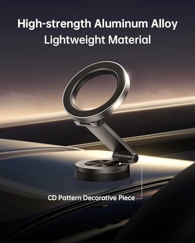 SYNCWIRE Mag Safe Car Mount – Ultimate 360° Rotating Magnetic Phone Holder for All Smartphones, Adjustable Metal Arm for Custom Positioning, Ultra-Strong Magnet for Secure Dash Installation, Perfect Companion for i Phone 16, 15, 14, 13 Pro Max – Elevate Your Driving Experience with Seamless Accessibility and Stability