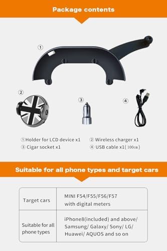 Upgrade Your Mini Cooper with the Persevere Car Phone Holder: Wireless Auto-Open/Close Charging for Circular Displays, Perfect Fit for 4-6.9” Smartphones, Enhanced Compatibility with F65, F66, J01, J05, F01 Models, Effortless Access and Fast Charging for Safe Navigation
