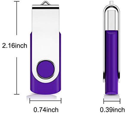 Vibrant 64 GB USB Flash Drive Pack – 5 Colorful Metal Swivel Thumb Drives with LED Indicator & Lanyards for Easy Portability – Ideal for Students & Professionals Seeking Reliable Data Storage Solutions