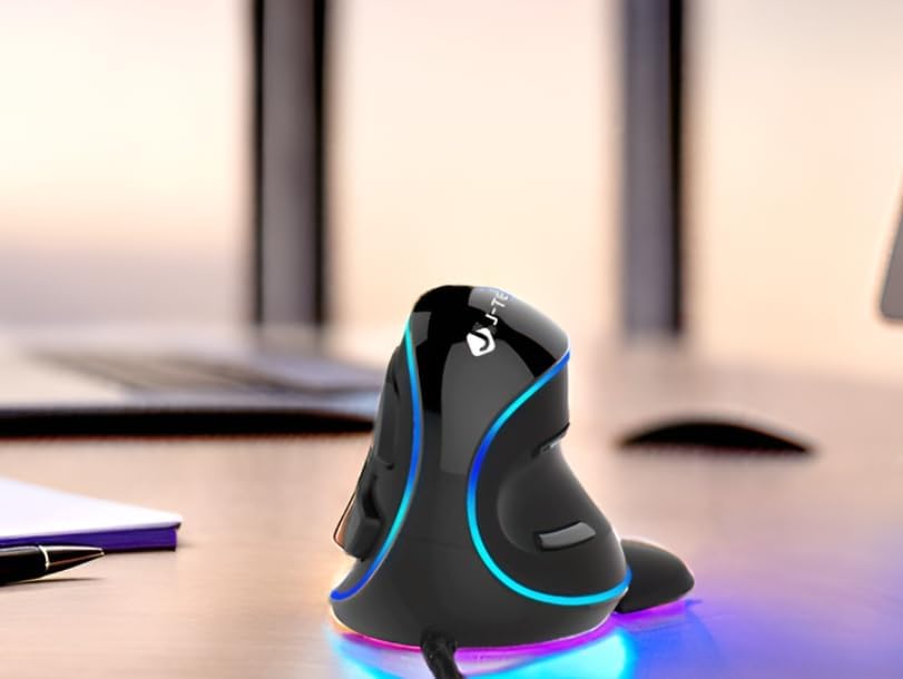 Elevate Your Comfort and Efficiency with the J-Tech Digital Wireless Ergonomic Mouse – Dual Mode Bluetooth & USB Connectivity, Rechargeable, Adjustable DPI Up to 3200 for Laptops, Desktops, PCs, and Macs – Sleek White Design for Modern Workspaces