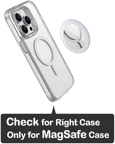 Metisinno Chic Cream White Magnetic Base Makeup Mirror – Effortless Touch-Ups for On-the-Go Glamour, Compatible with Pop Socket & i Phone Mag Safe, Lightweight & Durable Portable Beauty Essential with High-Quality Reflective Surface for Flawless Application