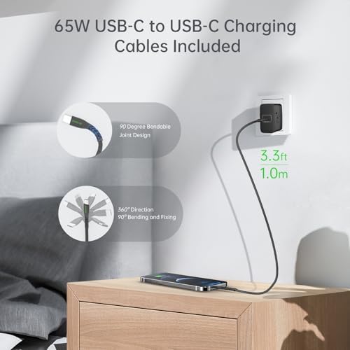 High-Performance 65 W USB C Fast Charger Block – Advanced PD 3.0 & PPS Technology for Rapid Charging, Foldable Design for Maximum Portability, Ideal for Mac Book Pro/Air, i Phone 16/15/14, Samsung Galaxy, Google Pixel – Ultimate Safety Features for Reliable Power Anywhere