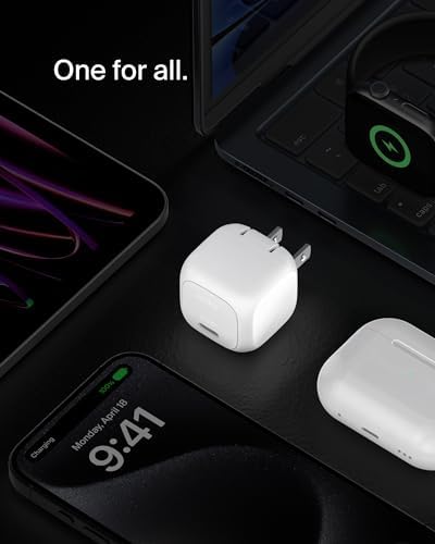 Belkin 20 W USB-C Power Delivery Charger Block – Ultra-Compact Fast Charging Adapter for i Phone 16, Samsung Galaxy S25, Google Pixel & More – Sleek, Portable Design with Advanced Safety Features for Home, Office, and Travel.