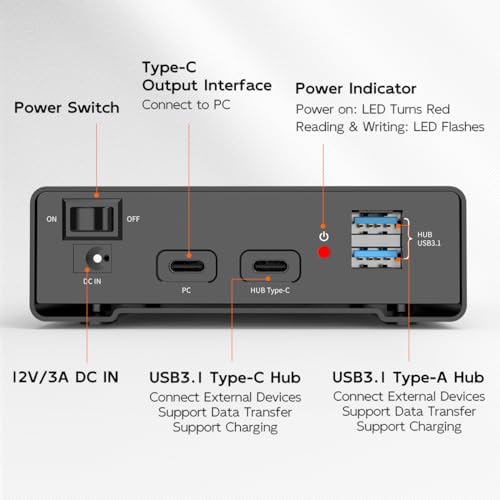 MAIWO 24 TB External Hard Drive Enclosure for 2.5″ & 3.5″ SATA HDD/SSD – High-Speed USB 3.0 Adapter with UASP Technology, Durable Aluminum Alloy Case for Optimal Heat Dissipation and Enhanced Data Transfer Performance