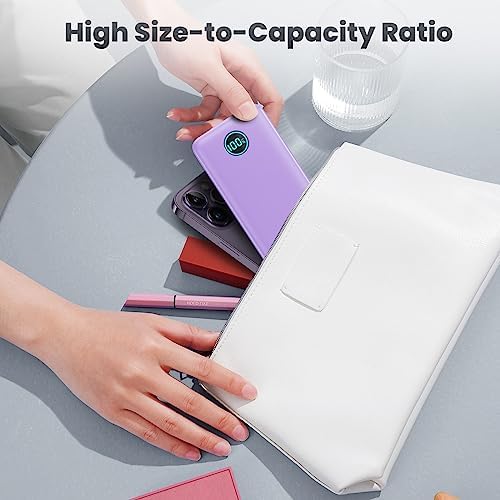 Ultra-Slim 10800 m Ah Portable Power Bank with LCD Display – Dual QC 4.0 & PD Fast Charging for i Phone 15, Android & Samsung Galaxy – Lightweight Travel Companion for Continuous Device Power