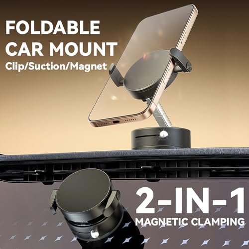 Ultimate 360° Adjustable Magnetic Suction Phone Holder – Universal Smartphone Mount for Cars, Gyms, and Any Smooth Surface – Effortless Compatibility with i Phone & Android – Experience Hands-Free Convenience with a Secure Grip in Stylish Black Finish