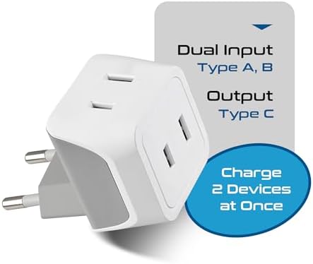 Ultimate Universal Travel Adapter: 35 W Fast Charging Power Converter with PD & QC 3.0, Dual USB-C & Triple USB Ports for Seamless Global Connectivity – Compatible with Type A, C, G, I Outlets for Effortless Charging Across EU, US, UK & Beyond – Perfect Travel Companion for Modern Explorers
