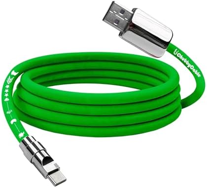 chubbycable Mirrored Head Chubby – 240W Fast Charging Cable Ultra-Thick Silicone USB C Cable Phones Tablets C to C Charger Cord, Red, Type-C to Type-C, 3.3FT – Enhanced Compatibility and Speed