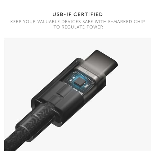 Native Union Anchor Cable 240 W: 10 ft Eco-Friendly Reinforced Braided USB-C to USB-C Power Delivery 3.1 Charging Cable with Weighted Knot for i Phone 16, Mac Book Pro 14″/16″ M2 – Ultra-Fast, Durable, Tangle-Free Charging Solution