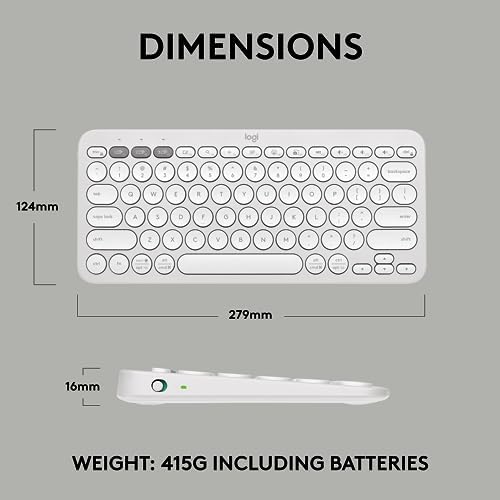 Logitech Pebble Keys 2 K380 s: Versatile Multi-Device Bluetooth Wireless Keyboard with Customizable Shortcuts, Slim & Portable Design for Ultimate Productivity Across Windows, mac OS, i Pad OS, Android, and Chrome OS – Tonal Graphite Finish for Style and Comfort