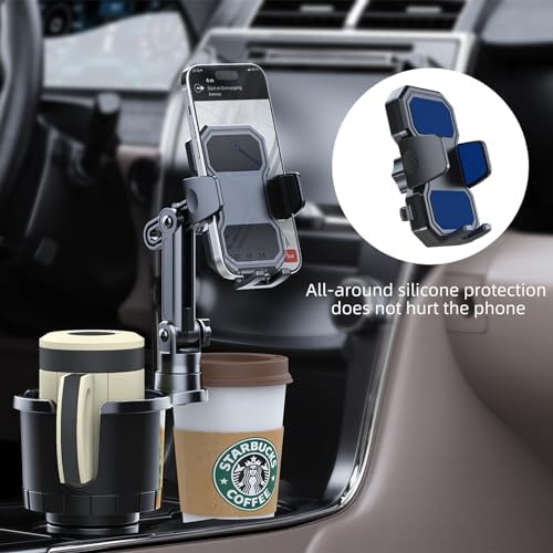Revolutionary Cup Phone Holder for Vehicles: Secure No-Shake Mount with Adjustable Neck for i Phone & Samsung – Universal Fit for All Cup Sizes, Dual-Function Design for Drinks & Devices – Elevate Safety and Convenience on Every Drive