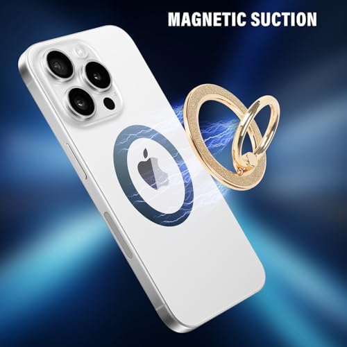 Glamorous Guppy Magnetic Phone Ring Holder – 360° Rotating Glitter Grip for i Phone 12-16 Pro Max – Stylish Mag Safe-Compatible Accessory for Enhanced One-Handed Control – Elevate Your Mobile Experience with Secure Stability and Chic Design