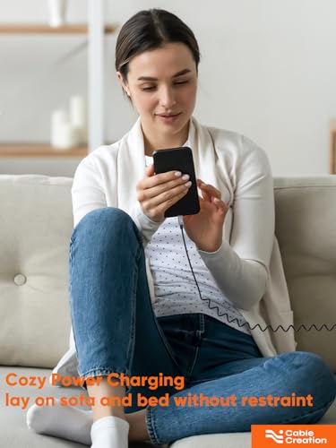Revolutionize Your Charging Experience with the Cable Creation 5 ft Retractable USB-C Coiled Cable – Fast 3 A Charging for Android Auto, Apple Car Play, i Phone 15/16, and More – Durable, Tangle-Free Design for Effortless Data Sync and Seamless Connectivity Across All Type C Devices