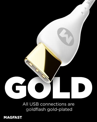 MAGFAST Lux 6 ft USB-C to USB-C Cable | Alpine White | Fast Power Delivery (PD) for i Phone 16, Androids, Laptops & More | Tangle-Free High-Speed Charging Cord for Seamless Data Transfer & Enhanced Device Compatibility