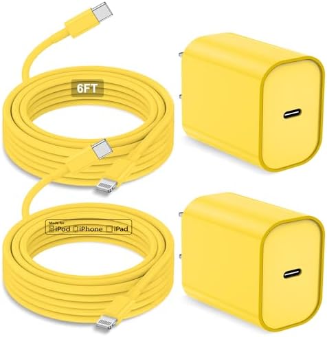 MFi Certified 20 W USB-C to Lightning Fast Charger for i Phone 14/13/12 – 6 FT Durable Cable & Power Delivery Block in Stylish Blue – Ultimate Solution for Rapid Charging of All Apple Devices Including i Pad Pro, XS, XR, 8 Plus – Optimized for Reliability and Speed