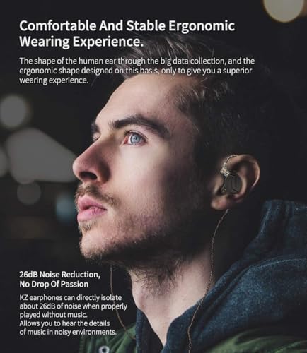 KZ ZSN Pro Dual Drivers Hi-Fi In-Ear Earphones with 1 BA & 1 DD – Exceptional Sound Clarity & Powerful Bass for Audiophile Musicians – Detachable Cable Design for Enhanced Customization & Compatibility – Ergonomic Fit for Long Listening Sessions