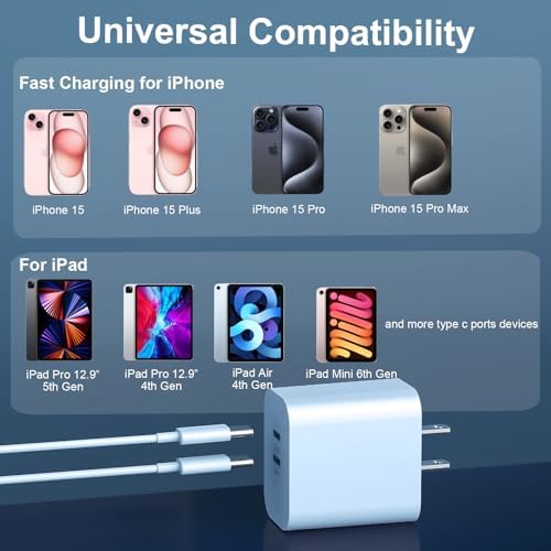 20 W Dual-Port USB-C Fast Charger with 6.6 FT Cable – Ultimate Power Solution for i Phone 15/16 Pro Max & Android Devices – Efficient Travel Companion Designed for rapid charging, this 20 W Dual-Port USB-C Charger ensures your i Phone 15/16 Pro Max and Android devices stay powered up with maximum efficiency. Featuring a generous 6.6 FT USB-C to C cable, this charger eliminates the inconvenience of short cords while allowing you to multitask with ease. Its dual-port design offers the ability to charge two devices simultaneously, making it ideal for busy professionals and frequent travelers. Enjoy broad compatibility across multiple Apple and Android devices, ensuring versatility for all your charging needs. The compact and lightweight structure of this charger enhances portability, making it an essential accessory for your on-the-go lifestyle. Built with high-quality materials, this charger prioritizes durability and safety, giving you peace of mind while delivering fast charging performance. Elevate your charging routine and stay connected wherever life takes you with this indispensable charging solution.