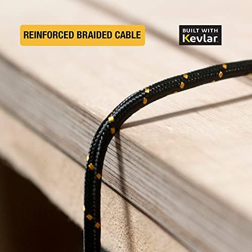 DEWALT Heavy Duty Braided Nylon USB C Cable for Fast Charging – Premium USB A to Type C Charger Compatible with i Phone 16/15, Samsung Galaxy S10/S10+/Note 9, LG V30 – Durable, Tangle-Free Design with Enhanced Performance and Reliability