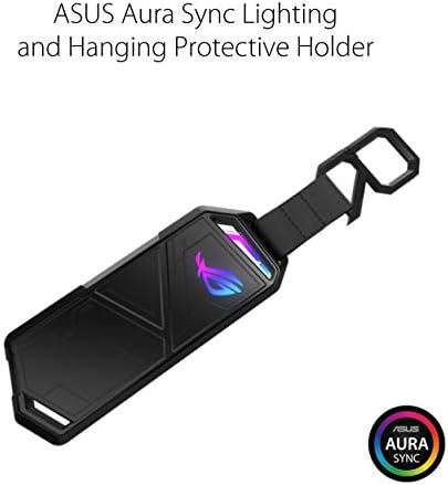 ASUS ROG Strix Arion White M.2 NVMe SSD Enclosure – Ultra-Fast USB 3.2 Gen 2 Type-C (10 Gbps) with Dual Cable Options & Thermal Pads for Optimal Cooling – Effortless Installation for PCIe 2280/2260/2242/2230 M Key/B+M Key SSDs – Perfect for Gamers and Professionals Needing Speed and Portability
