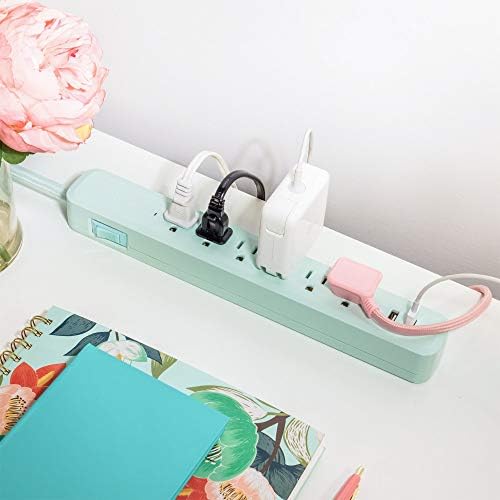 Globe Electric Designer Series 3-Outlet Power Strip in Chic Rose Finish – Stylish Surge Protector with Enhanced Compatibility and Fast Charging for Modern Homes and Offices