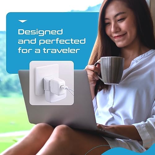 Ultimate Universal Travel Adapter: 35 W Fast Charging Power Converter with PD & QC 3.0, Dual USB-C & Triple USB Ports for Seamless Global Connectivity – Compatible with Type A, C, G, I Outlets for Effortless Charging Across EU, US, UK & Beyond – Perfect Travel Companion for Modern Explorers