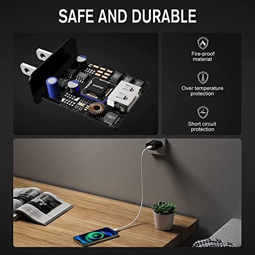 AVAPOW 18 W USB C Wall Charger – Fast Charging Power Adapter with 3 A Output for Quick Device Recharge – Compact and Universal Compatibility for AVAPOW and More – Sleek Black Design with Safety Features for Efficient Use