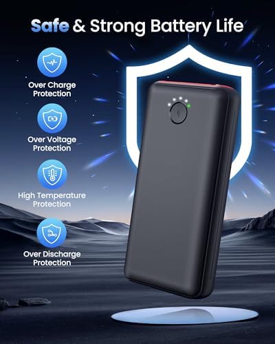 High-Capacity 40000 m Ah Portable Power Bank – 22.5 W Fast Charging USB-C External Battery Pack with Triple Output Ports for i Phone, Android & Samsung – Ultimate Travel Companion for Camping and On-the-Go Power Needs