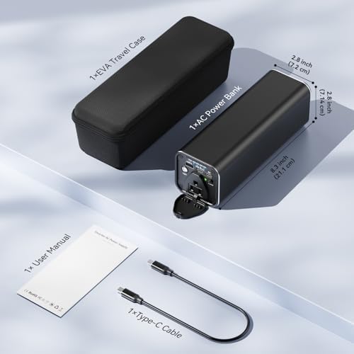 Ultimate Travel Companion: 31200 m Ah Portable Laptop Power Bank with 120 W AC Output and 65 W USB-C Fast Charging for On-the-Go Power Solutions – Reliable Outdoor Charging for Laptops, Phones, and More