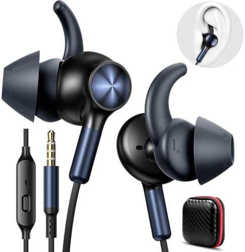 APETOO Sport Wired Earbuds: High-Performance In-Ear Headphones with Secure Anti-Fall Wingtips for Ultimate Comfort, Deep Bass & Crystal Clear Stereo Sound – Ideal for Workouts, Daily Use, and Hands-Free Calling, Sweatproof Design with 3.5 mm Aux Compatibility for Men and Small Ears