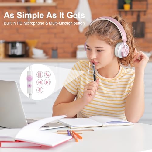 Elevate Your Listening Experience with AILIHEN MS300 Lightweight Foldable Purple Headphones – Stylish On-Ear Design for Exceptional Sound Clarity and Comfort – Perfect Wired Headphones for Students, Teens, and Young Professionals with High-Quality Microphone for Seamless Communication on Chromebooks and Laptops – Ideal for School, Entertainment, and Casual Listening