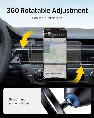Revolutionize Your Drive with the Andobil Mag Safe Car Mount – Superior Magnetic Grip, Tool-Free Installation | All-Metal 360° Air Vent Holder for i Phone 16/15 & Samsung Galaxy S25, Effortless Navigation & Enhanced Safety on the Go