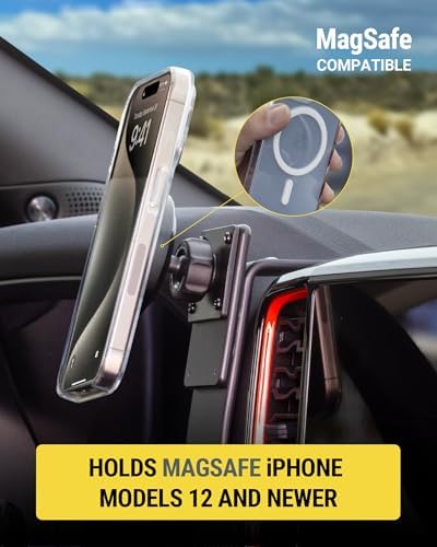 Scosche Heavy Duty Magnetic Phone and Tablet Mount for Cars – Ultra Strong Mag Safe Holder with AMPS Compatibility for Pro Clip Mount Bases – Secure, Sleek, and Effortless Device Access for Safe Driving