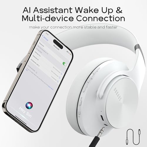 Transform Your Listening Journey with DOQAUS Over-Ear Bluetooth Headphones: 90-Hour Playtime, Tailored EQ Settings, and Superior Noise Cancellation for Unmatched Comfort and Audio Clarity in Music and Calls