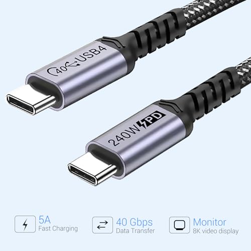 10 FT USB C 3.1 Gen 2 Cable – 2 Pack for High Speed 10 Gbps Data Transfer & 100 W Fast Charging, 4 K 60 Hz Video Output Compatible with Mac Book Pro, Galaxy S21, Thunderbolt 3 – Ultimate Connectivity Solution for Power Users
