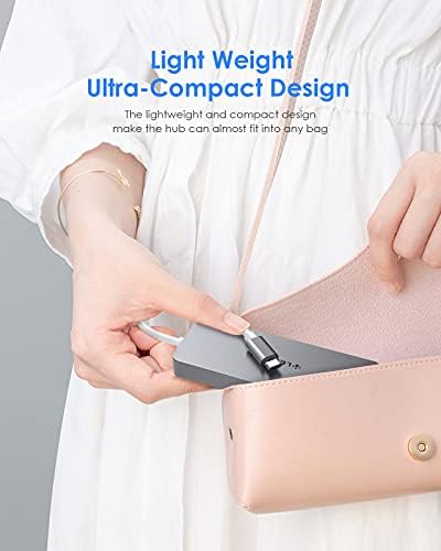 Upgrade Your Connectivity with the LENTION USB C Hub – 3 USB 3.0 Ports & SD/Micro SD Card Reader for i Phone 15, Mac Book Pro (2016-2023), Mac Air, i Pad Pro & Surface – Sleek Space Gray Design for Effortless Integration and High-Speed Data Transfer