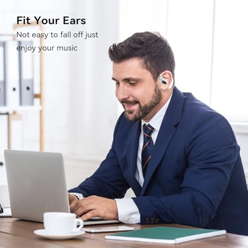 Discover the OWS Bluetooth 5.4 Open Ear Headphones – IPX5 Waterproof Wireless Earbuds with Secure Earhooks for Ultimate Comfort and 64-Hour Battery Life, Perfect for Active Lifestyles, Running, and Workouts – Stay Aware and Enjoy Superior Sound Quality in Blue.