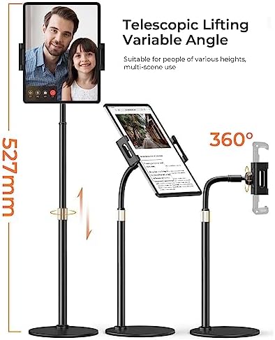 Versatile Adjustable Tablet Stand by LISEN – Ergonomic Holder for 4.7-13” Devices with Thick Cases – Hands-Free Viewing Solution for Home & Office – Lightweight, Portable Design with Durable Non-Slip Base for Enhanced Comfort & Stability