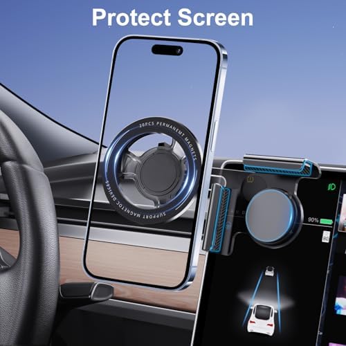 2025 Enhanced Tesla Phone Mount for Model 3/Y – Ultimate Mag Safe Magnetic Holder with 360° Rotation, Unmatched Stability for All Smartphones, Streamlined Design for Seamless Integration, Effortless Installation Without Tools, Elevate Your Driving Convenience and Style