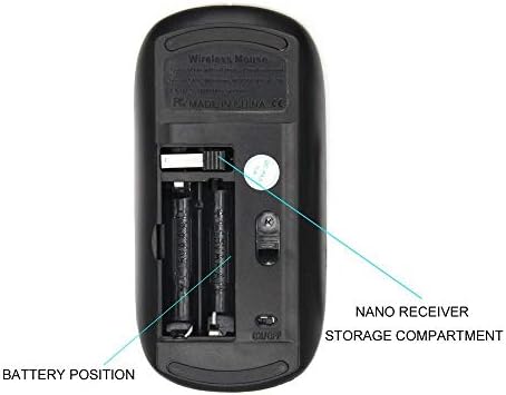 Wireless Ergonomic 2.4 G Laptop Mouse with Vintage Dragonfly Design – Stylish Turquoise & Black-White Wireless Computer Accessory for Enhanced Comfort and Performance