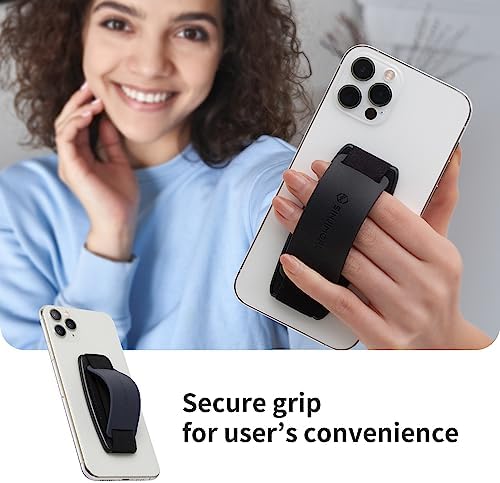 Sinjimoru S-Grip Clementine: Versatile Detachable Phone Grip & Kickstand for Wireless Charging – Anti-Drop Finger Holder for i Phone & Smartphones, Enhanced Stability & Flexibility for One-Handed Use, Ideal Desk Stand & Tablet Mount Accessory, Complete with 90-Day Warranty