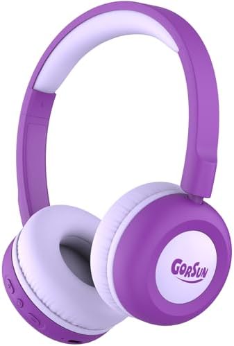 Safe Sound Bluetooth Headphones for Kids – Lightweight Wireless Earphones with 85 d B Volume Limiting for Toddler Hearing Protection – Ideal Twistable Design for School, Travel, and Home Use – Premium Audio Quality with Built-in Microphone for Clear Communication