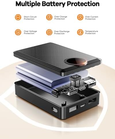 Ultimate 12000 m Ah Heated Vest Power Bank – High-Efficiency Portable Charger with LED Display for USB Heated Clothing – Reliable Energy Source for Outdoor Adventures – Not Compatible with 7.4 V DC Devices – Stay Warm on the Go!