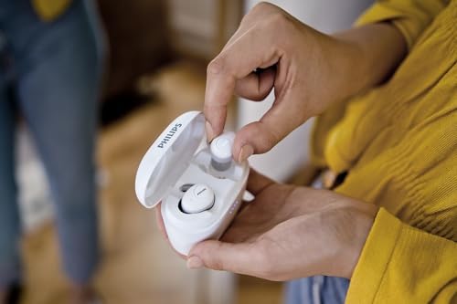 Philips Premium Wireless In-Ear Earbuds with Charging Case – Superior Audio Quality, Ergonomic Comfort, and Seamless Device Compatibility in Elegant White