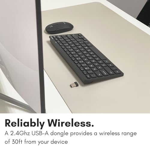 Elevate Your Typing Experience with the Macally Compact Wireless Keyboard – Ergonomic Mini USB Solution for Laptops, PCs, Tablets & Smart TVs – Unmatched Comfort & Enhanced Compatibility for Productive Workdays