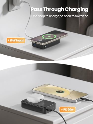 Ultra-Fast Magnetic Power Bank 20000 m Ah – Wireless Portable Charger with PD 20 W USB-C for Seamless i Phone 12/13/14/15/16 Compatibility – Empower Your Mobile Lifestyle with Hassle-Free Charging and Enhanced Performance