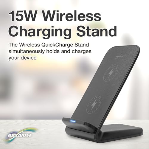 BLU G90 Pro Wireless Quick Charge Dock – 15 W Qi-Certified Ergonomic Charging Stand for Enhanced Desktop Productivity – Jet Black Sleek Design for Effortless Viewing and Fast Power Delivery – Ideal Hassle-Free Charging Solution for Modern Users