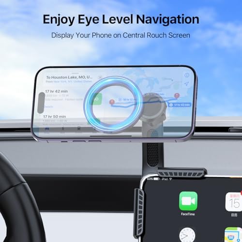 SOOPII Magnetic Phone Mount for Tesla Model 3/Y – Ultimate Hands-Free Mag Safe Holder for i Phone 16/15 & All Smartphones – Enhanced Stability, Quick Charging & Effortless Installation for Safer Driving Experience