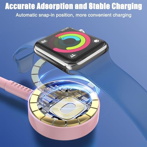 USB-C Magnetic Charger for Apple Watch – Fast Charging Cable Compatible with Ultra, Series 9-1 – 3.3 FT (1.1 M) Black – Enhanced Power Delivery & Secure Connection for All Models