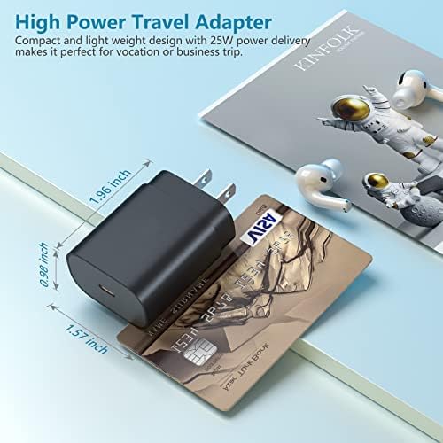 25 W USB C Charger Block 2-Pack – Super Fast Charging Power Adapter for i Phone 16/16 Plus/16 Pro/16 Pro Max/15/14/13/12, i Pad & Air Pods – Optimal Power Delivery & High Compatibility for Home and Travel Use