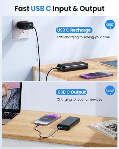 High-Capacity 30000 m Ah Portable Charger Power Bank with 22.5 W USB-C Fast Charging, PD & QC4.0 Compatibility, Triple Output Ports, Dual Input Options, and Built-In Flashlight – Ideal External Battery Pack for i Phone, Samsung Galaxy, i Pad, and More
